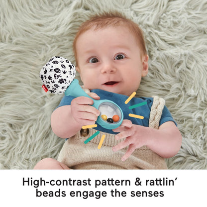 Bloomila Baby Rattle ‘n Rock Maracas Toys, Set Of 2 For infants 3+ Months, High Contrast